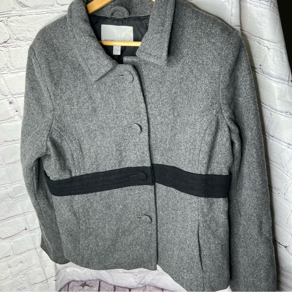 OLD NAVY Womens Wool Blend Button Up Coat Gray Size XL